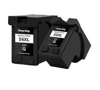 Compatible For HP56 57 Refillable Ink Cartridge for 56 XL PSC 4200 1110 1205 1210 1215 1219 1315 1340 1350 2210 Printer(2Black)