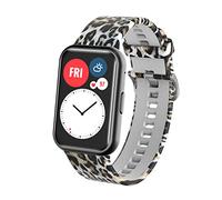 Compatible for Huawei Watch Fit Bands, Silicone Replacement Watchband, Printing Wrist Bands, Strap Accessories for HUAWEI WATCH FIT Smart Watch (Leopard)