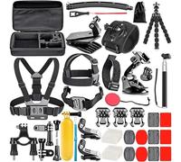 Compatible for Insta360 Ace Popular Action Cameras 50-in-1 Adventure Kit - Includes 360° Bike/Helmet/Chest Mounts, Waterproof Case & Accessories for Sports Photography
