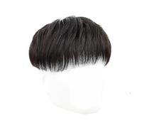 Compatible For Internal Network 16x18/18x20cm Men Toupee Natural Black Piece Head Top Repair Block Forehead Extensions(18X20_130%)