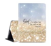 Compatible for iPad 9th Generation (2021)/8th Generation (2020)/7th Gen (2019),Adjustable Stand with Auto Wake/Sleep Protect Case for 10.2 inch,Psalm 46：5 God is Within Her,She Will not Fall