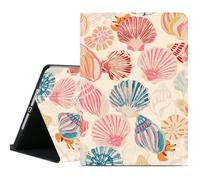 Compatible for iPad Air 11 Inch M3 M2 2025/2024 7th/6th Generation Case and Air 5th/4th Generation Case 10.9 Inch 2022/2020 with Pencil Holder Tablet Cover,Pink Sea Shell Art
