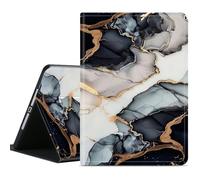 Compatible for iPad Air 11 Inch M3 M2 2025/2024 7th/6th Generation Case and Air 5th/4th Generation Case 10.9 Inch 2022/2020 with Pencil Holder Tablet Cover,Black Gold Marble