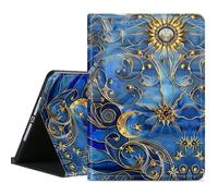 Compatible for iPad Air 11 Inch M3 M2 2025/2024 7th/6th Generation Case and Air 5th/4th Generation Case 10.9 Inch 2022/2020 with Pencil Holder Tablet Cover,Moon Sun Star Blue