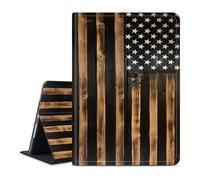 Compatible for iPad Pro 12.9 Case 6th/5th/4th/3rd Generation 2022/2021/2020/2018 12.9inch,Adjustable Stand Protect Case,Classic Wood Grain Old US Flag