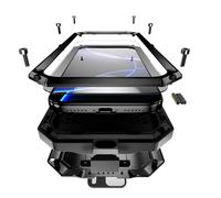 Compatible for iPhone 17 Pro Case, Aluminum Metal Gorilla Glass Shockproof Military Heavy Duty Sturdy Protector Cover Hard Case with Sliding Camera Cover & Screen Protector & Kickstand (Black)