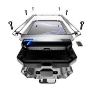 Compatible for iPhone 17 Pro Case, Aluminum Metal Gorilla Glass Shockproof Military Heavy Duty Sturdy Protector Cover Hard Case with Sliding Camera Cover & Screen Protector & Kickstand (Silver)