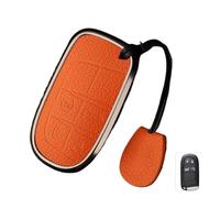 Compatible For Jeep Car Key Cover Case Renegade Compass Grand Cherokee Compatible For Chrysler 300C Wrangler Dodge Accessaries Metal Leather(Orange Rope)