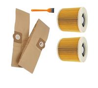 Compatible For Karcher WD3 Premium WD3200 WD 3300 MV3 A2004 A2054，Vacuum Cleaner Spare Parts Replacement Dust Bag Hepa Filter Trash Bag (Color : 2pcs Dust Bag 2pcs Filter)