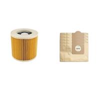 Compatible For Karcher WD3 WD3200 WD3300 MV3 SE4001 A2200 A2500,Vacuum Cleaner Accessories Replacement Parts Hepa Filters Dust Bag Trash Bag (Color : 1pcs Filters 5pcs Dust Bag)