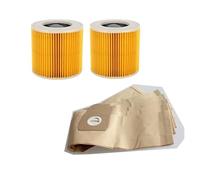 Compatible For Karcher WD3 WD3200 WD3300 MV3，Vacuum Cleaner Spare Parts Replacement Hepa Filters Dust Bags Collection Bag Filter Element (Color : Dust Bags 5pcs Filters 2pcs)