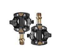 Compatible for KEOS M8100 Ultra-light Self-Locking Pedals - Carbon Fiber SPD DU Bearing Die Casting MTB Bicycle Cycling Parts(Gold Pedal)