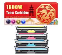 Compatible for Konica Minolta 1600W Magicolor 1600W 1650 1680MF 1690MF Toner Cartridge Printers, With Chip Large Capacity 2500 Pages (4-Pack BK/C/M/Y)