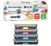 Compatible for Konica Minolta 1600W Toner Cartridge Work for Konica Minolta Magicolor 1600W 1650 1680MF 1690MF Printers, with Chip, High Yield 2500 Pages, High-Definition Printing (4-Pack BK/C/M/Y)