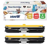 Compatible for Konica Minolta 1600W Toner Cartridge Work for Konica Minolta Magicolor 1600W 1650 1680MF 1690MF Printers, with Chip, High Yield 2500 Pages, High-Definition Printing (2 Pack Black)