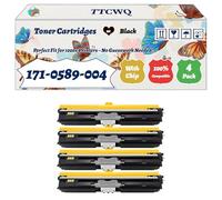 Compatible for Konica Minolta 171-0589-004 Toner Cartridges Work for Konica Minolta Magicolor 2400DL 2400W 2430 2430DL Printers (4 Pack Black)
