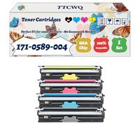 Compatible for Konica Minolta 171-0589-004 Toner Cartridges Work for Konica Minolta Magicolor 2480 2490MF 2500 2500W 2530 2530DL 2550 Printers (4-Pack BK/C/M/Y)