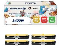 Compatible for Konica Minolta 2400w Toner Cartridge Work for Konica Minolta Multifunction 2450 2400 2430 2500 2530 2550 Printers (4 Pack Black)