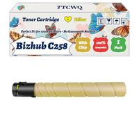 Compatible for Konica Minolta Bizhub C258 Toner Cartridge Work for Konica Minolta Bizhub C258 Bizhub C368 Printers, with Chip, High Yield 24000 Pages, High-Definition Printing (1 Pack Yellow)