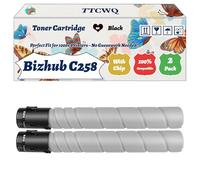 Compatible for Konica Minolta Bizhub C258 Toner Cartridge Work for Konica Minolta Bizhub C258 Bizhub C368 Printers, with Chip, High Yield 24000 Pages, High-Definition Printing (2 Pack Black)