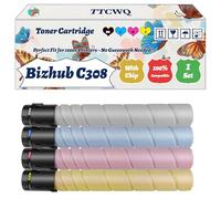 Compatible for Konica Minolta Bizhub C308 Toner Cartridge Work for Konica Minolta Bizhub C258 Bizhub C308 Bizhub Printers (4-Pack BK/C/M/Y)