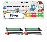 Compatible for Konica Minolta IU-711 Drum+Developer Unit Work for Konica Minolta BizHub C654 C754 C654e C754e Printers, with Chip, High Yield 300000 Pages, High-Definition Printing (2 Pack Black)