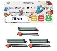 Compatible for Konica Minolta IU-711 Drum+Developer Unit Work for Konica Minolta BizHub C654 C754 C654e C754e Printers, with Chip, High Yield 300000 Pages, High-Definition Printing (3 Pack Black)