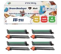 Compatible for Konica Minolta IU-711 Drum+Developer Unit Work for Konica Minolta BizHub C654 C754 C654e C754e Printers, with Chip, High Yield 300000 Pages, High-Definition Printing (4 Pack Black)