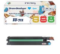 Compatible for Konica Minolta IU-711 Drum+Developer Unit Work for Konica Minolta BizHub C654 C754 C654e C754e Printers, with Chip, High Yield 300000 Pages, High-Definition Printing (1 Pack Cyan)
