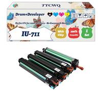 Compatible for Konica Minolta IU-711 Drum+Developer Unit Work for Konica Minolta BizHub C654 C754 C654e C754e Printers, with Chip, High Yield 300000 Pages, High-Definition Printing (4-Pack BK/C/M/Y)