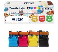 Compatible for Konica Minolta m 4750 Toner Cartridge Work for Konica Minolta magicolor 4750 Colour Printers, with Chip, High Yield 6000 Pages, High-Definition Printing (4-Pack BK/C/M/Y)