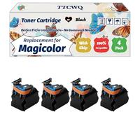 Compatible for Konica Minolta Magicolor 4750DN Toner Cartridge Work for Konica Minolta Magicolor 4750DN 4750EN Printers, with Chip, High Yield 6000 Pages, High-Definition Printing (4 Pack Black)