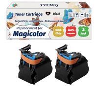 Compatible for Konica Minolta Magicolor 4750DN Toner Cartridge Work for Konica Minolta Magicolor 4750DN 4750EN Printers, with Chip, High Yield 6000 Pages, High-Definition Printing (2 Pack Black)
