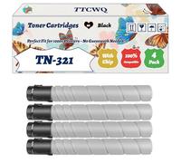 Compatible for Konica Minolta TN-321 Toner Cartridges Work for Konica Minolta BizHub C224 C224e C284 C284e Printers (4 Pack Black)