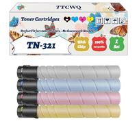 Compatible for Konica Minolta TN-321 Toner Cartridges Work for Konica Minolta BizHub C224 C224e C284 C284e Printers (4-Pack BK/C/M/Y)