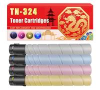Compatible for Konica Minolta TN-324 Bizhub C258 C308 C368 Toner Cartridges Printers, With Chip Large Capacity 38000 Pages (4-Pack BK/C/M/Y)
