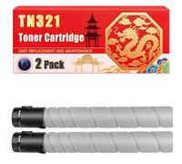 Compatible for Konica Minolta TN321 Bizhub C224 Bizhub C284 C364 Toner Cartridge Printers, With Chip Large Capacity 10000 Pages (2 Pack Black)