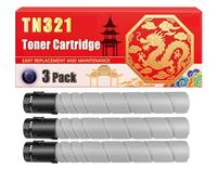 Compatible for Konica Minolta TN321 Bizhub C224 C284 C364 Toner Cartridge Printers, With Chip Large Capacity 27000 Pages (3 Pack Black)