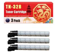 Compatible for Konica Minolta TN328 Bizhub C250i C300i C360i Toner Cartridge Printer, With Chip Large Capacity 27000 Pages (3 Pack Black)