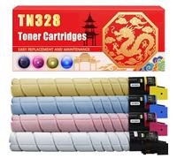 Compatible for Konica Minolta TN328 Bizhub C250i C300i C360i Toner Cartridges Printers, With Chip Large Capacity 38000 Pages (4-Pack BK/C/M/Y)