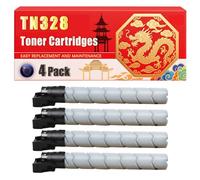 Compatible for Konica Minolta TN328 Bizhub C250i C300i C360i Toner Cartridges Printers, With Chip Large Capacity 38000 Pages (4 Pack Black)