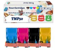 Compatible for Konica Minolta TNP50 TNP-50 Toner Cartridges Work for Konica Minolta BizHub C3100P Printers, with Chip, High Yield 6000 Pages, High-Definition Printing (4-Pack BK/C/M/Y)