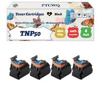 Compatible for Konica Minolta TNP50 TNP-50 Toner Cartridges Work for Konica Minolta BizHub C3100P Printers, with Chip, High Yield 6000 Pages, High-Definition Printing (4 Pack Black)