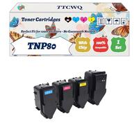 Compatible for Konica Minolta TNP80 Toner Cartridges Work for Konica Minolta Bizhub c3320i c3300i Printer, with Chip, High Yield 23000 Pages, High-Definition Printing (4-Pack BK/C/M/Y)