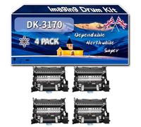 Compatible for Kyocera DK-3170 Imaging Drum Kit, Work for Kyocera ECOSYS M 3145 dn M 3645 dn P 3045 dn P 3145 dn Printers, Imaging Drum Kit 302T993060 DK3170 (4 Pack Black)