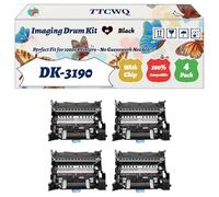 Compatible for Kyocera DK-3190 Imaging Drum Kit Work for Kyocera ECOSYS P 3050 dn ECOSYS P 3150 dn Printers, with Chip, High Yield 500000 Pages, High-Definition Printing (4 Pack Black)