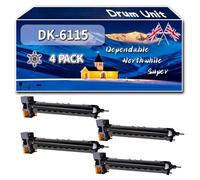 Compatible for Kyocera DK-6115 Drum Unit, Work for Kyocera EcoSys M4125idn M4132idn M4125dn Printers, Drum Unit DK6115 302P193010 (4 Pack Black)