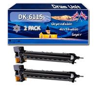 Compatible for Kyocera DK-6115 Drum Unit, Work for Kyocera EcoSys M4125idn M4132idn M4125dn Printers, Drum Unit DK6115 302P193010 (2-Pack Black)