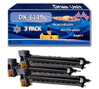 Compatible for Kyocera DK-6115 Drum Unit, Work for Kyocera ECOSYS M4132idn M4125idn M4226idn M4230idn Printers, Drum Unit DK6115 (3 Pack Black)