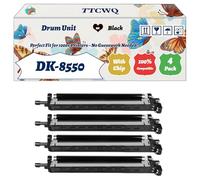 Compatible for Kyocera DK-8550 Drum Unit Work for Kyocera TASKalfa 4002i 5002i 6002i Printers, with Chip, High Yield 400000 Pages, High-Definition Printing (4 Pack Black)